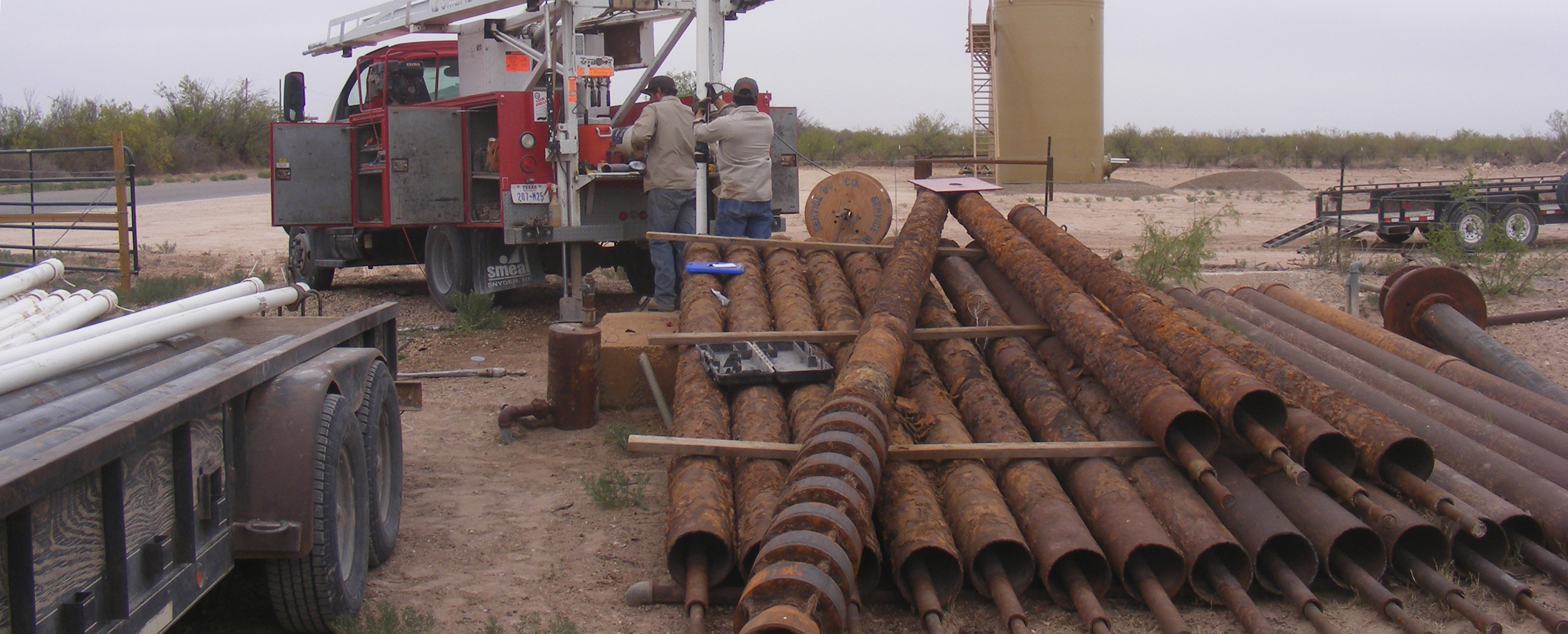Spring Branch Water Well - SunRotor XR (Preparing the Panel Mounting Rack Poles)