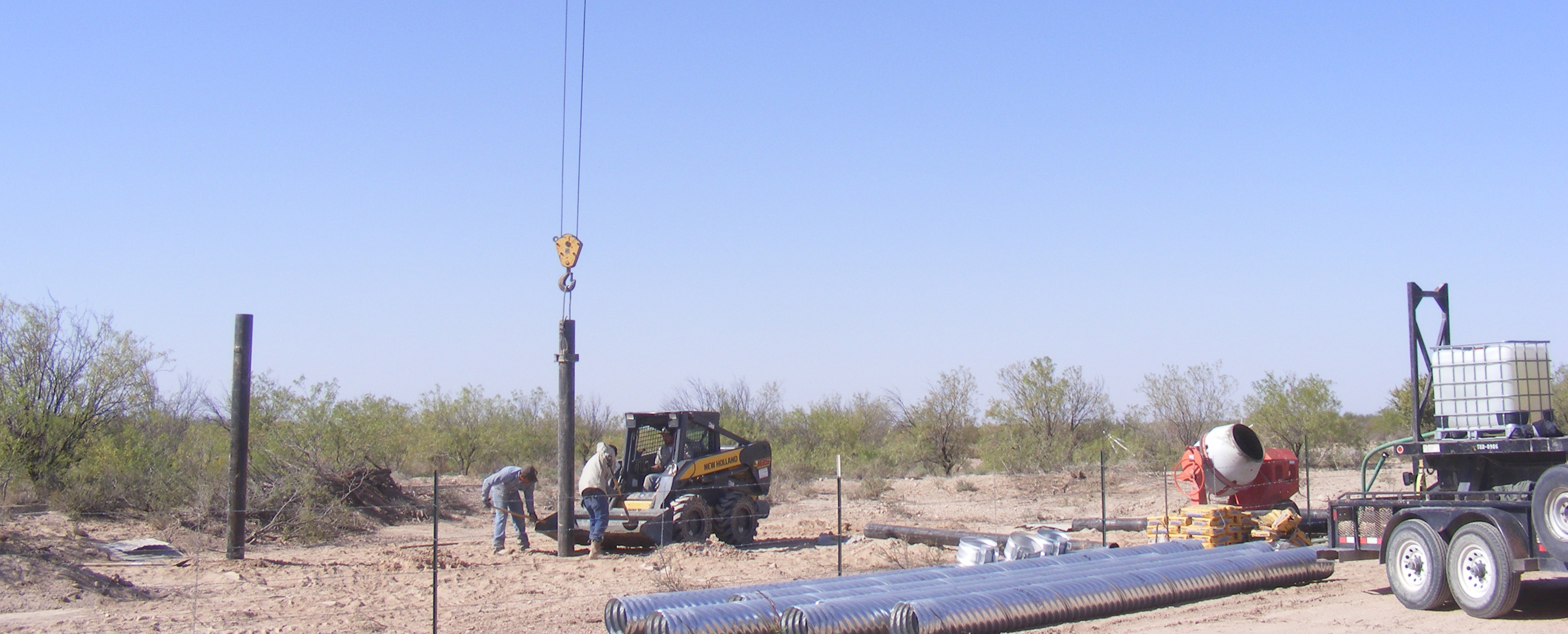 Spring Branch Water Well - SunRotor XR (Setting Panel Mounting Rack Poles)